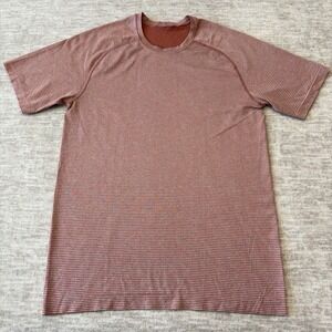 Lululemon Metal Vent Tech Short Sleeve T-Shirt Running Mens Small‎ Orange Red